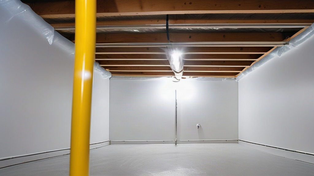 Encapsulated crawl space with vapor barrier and dehumidifier