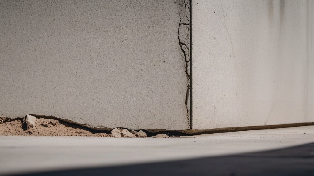 Cracked concrete foundation wall in Tyler, Texas home