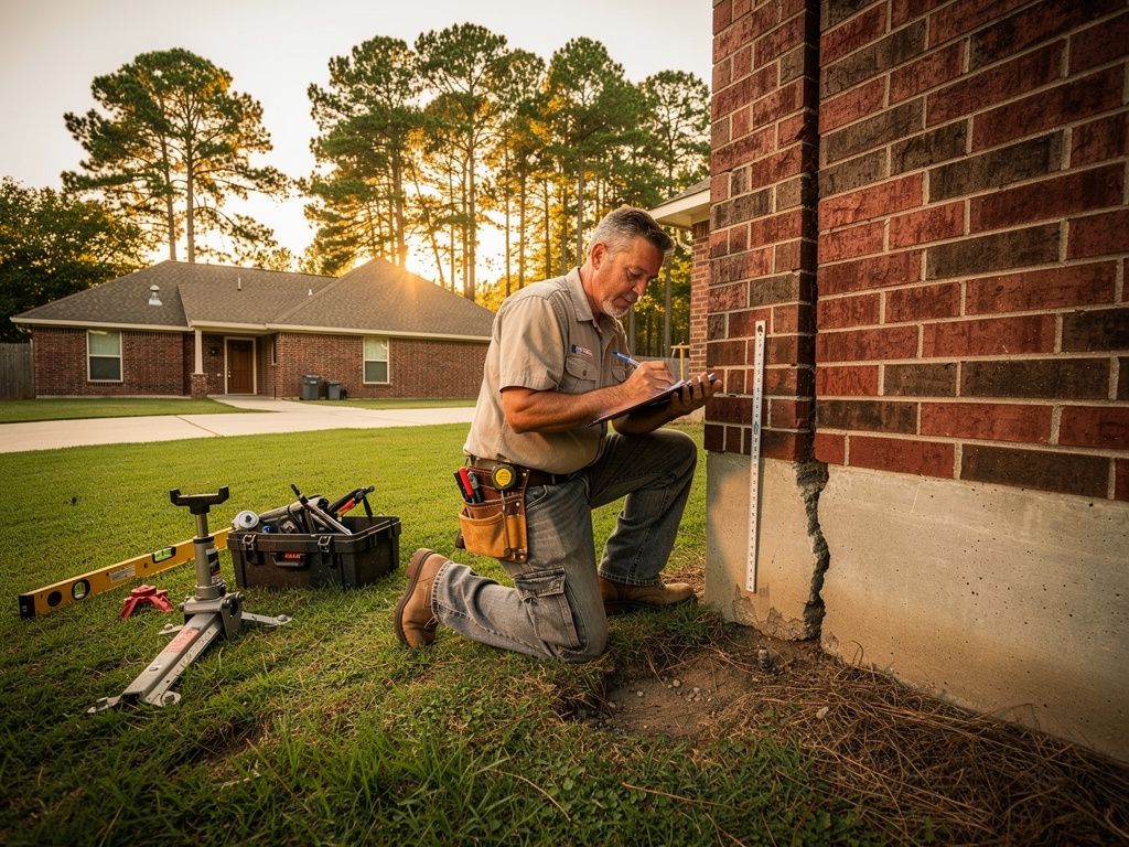 Foundation repair work in Tyler, Texas
